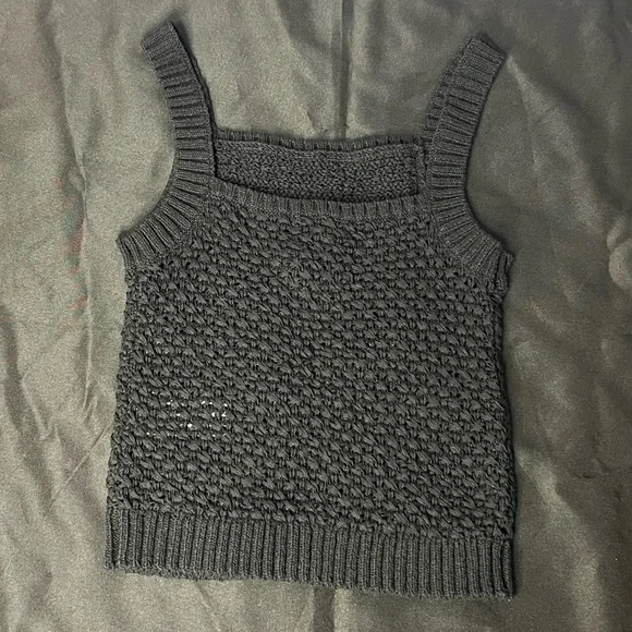 J. CREW Crocheted Black Tank Top - Picture 2 of 4